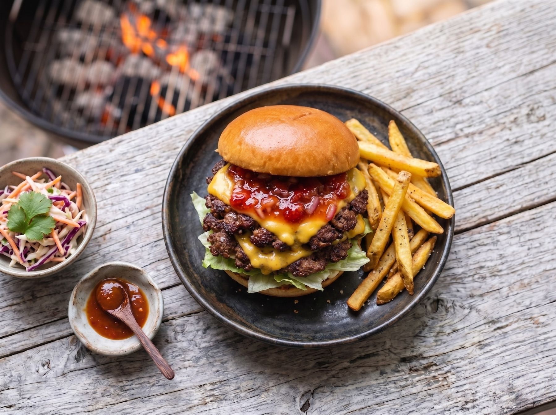 Sambal Aardbei smash burger